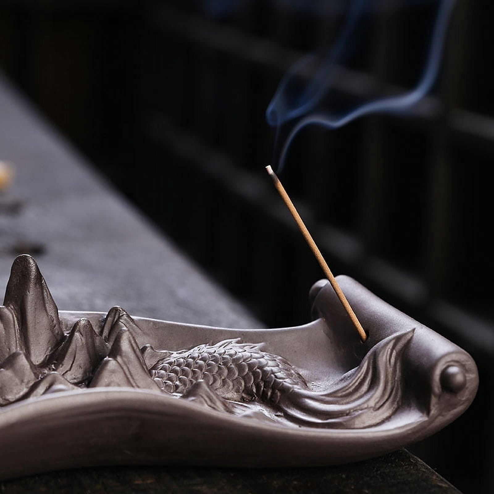 Purple Clay Backflow Incense Burner Dragon Decoration Creativity Chinese Loong Incense Holder Smoke Incense Burner Office Decoration