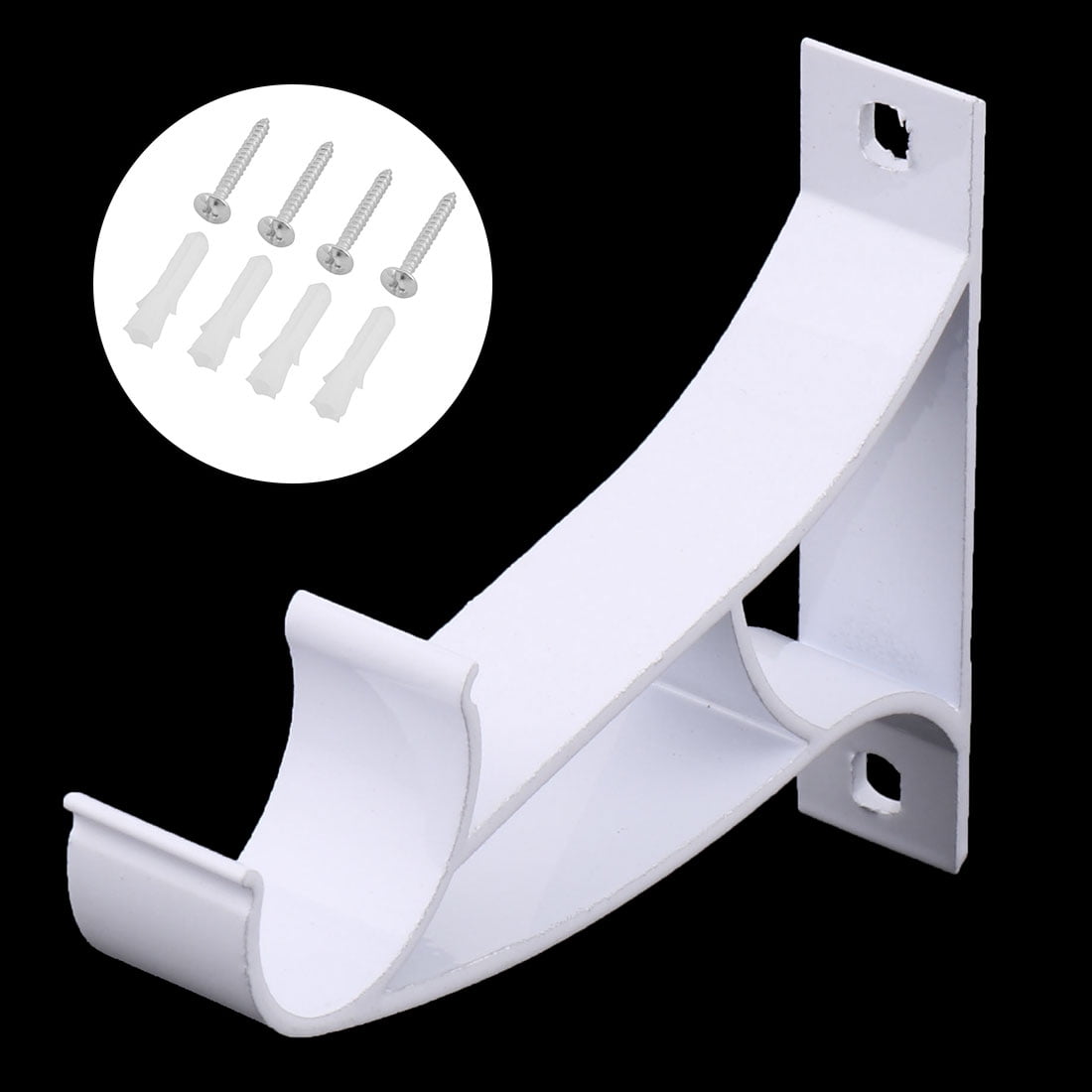 Unique Bargains Window Drapery Curtain Rod Pole Holder Hanging Hook Wall Bracket 2pcs