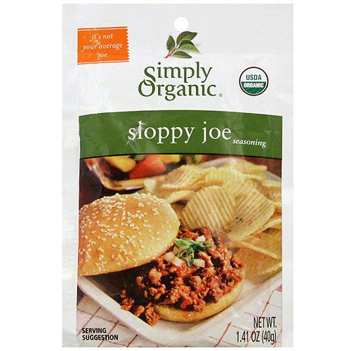 Simply Organic Sloppy Joe Seasoning, 1.41 oz (Pack of 12)