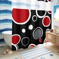 thumbnail image 5 of No Hook Shower Curtain with Built-in Rings - Abstract Modern Washable Waterproof Fabric Bathroom Curtains for Hotel,Rentals, 72 X 78 Inch Long , Geometric Circle Red Black White, 5 of 9