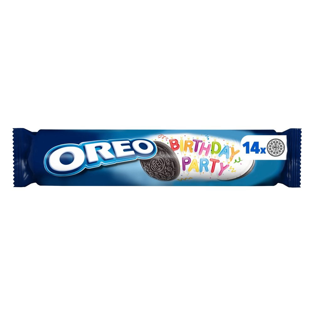 OREO Birthday Party Sandwich Biscuits 154g (pack of 16)