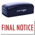 thumbnail image 1 of Large Pre-Inked Final Notice Stamp, Slim 1854, Ultra Slim Design, Impression Size 1-13/16" by 2-1/2", Up to 25,000 Impressions - Red Ink, 1 of 10