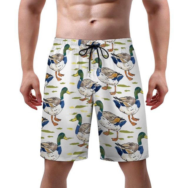 NICKSUN Men's Swim Trunks, Cute Print Quick Dry Summer Board Beach Shorts with Mesh Lining and Pockets