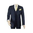thumbnail image 6 of Men Suit BERLUSCONI Turkey 100% Italian Wool Super 180's Vested #Ber17 Navy Blue, 6 of 9