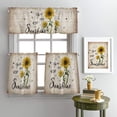 thumbnail image 3 of Valances for Window Rustic Sunflower Kitchen Curtain Valance and Tiers Set 3 Pieces Vintage Sunshine Rod Pocket Treatments Curtains Valance Tier Sets for Living Room Bedroom Farmhouse Decor 54x36 Inch, 3 of 6