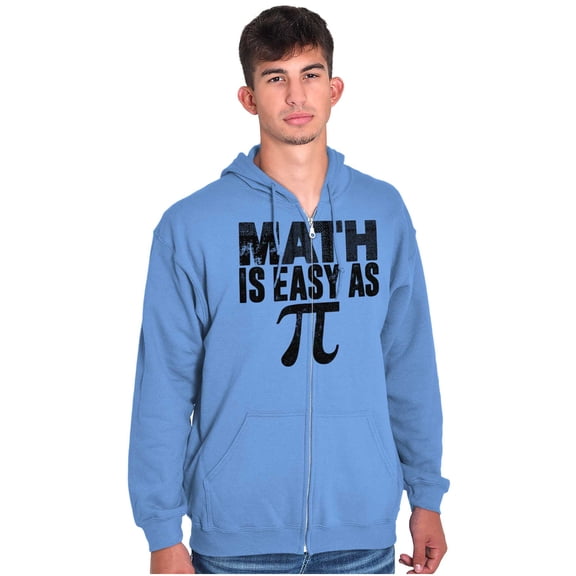 Math Is Easy As Funny Teacher Nerdy Zip Up Hoodie Men's Women's Brisco Brands 2X