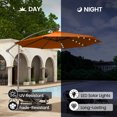 thumbnail image 7 of Mondawe 10ft Solar Lights Offset Cantilever Patio Umbrella - with Light, LED Lighted Offset Hanging Patio Outdoor Market Umbrella UPF50+ UV Protection with Crank,Orange, 7 of 7