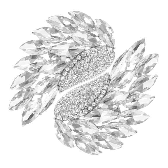 WHAMVOX  2 Pcs Wing Shoe Buckle Decorative Heel Shoes Bride Woman Silver