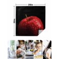 thumbnail image 4 of Red Fruit Cloth Napkins Set of 6 Reusable Dinner Napkins, Modern Minimalist Decor Black Background Cocktail Napkin Washable Table Napkins for Wedding/Holiday Party/Baby Shower 20"x20", 4 of 7