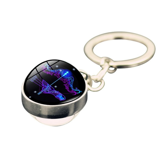 FcBaudy Keychains for Women,Wallet Keychain,Car Keychain,Cute Keychain Fashion Crystal Ornament Glass 12 Divination Keychain Jewelry Alloy keychain