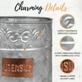 thumbnail image 3 of Autumn Alley Galvanized Round Utensil Holder with Embossed Copper Label, 3 of 8