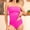 Hot Pink, variant on Odbmxy Two Piece Swimsuit for Women Strapless Bandeau Bathing Suit Women Bikini Tummy Control Plain Holiday Swimwear,Black L