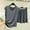 Grey, variant on Aqestyerly Suits for Women Dressy Ladies Fashion Shorts Two Piece Solid Color Short Sleeve Casual Suit