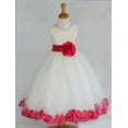 thumbnail image 3 of Ekidsbridal Satin Ivory Watermelon Tulle Rose Petal Flower Girl Dress Christmas Party Bridesmaid Holiday Wedding Pageant Birthday 302T 4, 3 of 4