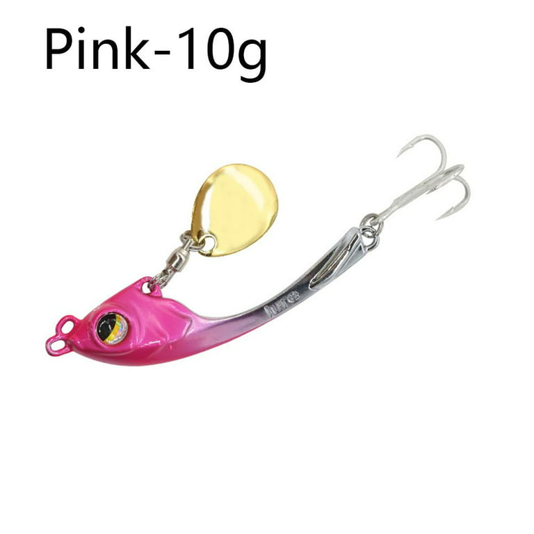 10/15g Artificial Bass Hook Fishing Crankbait Vibration VIB Spoon Bait  Fishing Lures Tackle Pin Hard Bait Spin Sequin Lure PINK 10G