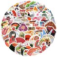 thumbnail image 2 of Pegatinas Kawaii Sushi, 50 unidades, bonitas caricaturas de vinilo impermeables, 2 of 2