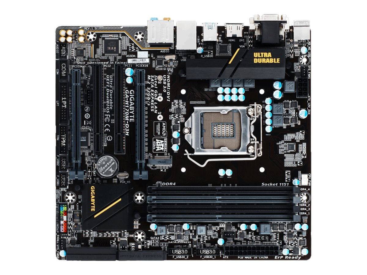 Gigabyte GAH170MD3H 1.0 motherboard micro ATX LGA1151 Socket H170 Chipset USB 3.0