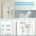 thumbnail image 3 of YDmeet 10" High Pressure Rain Shower Combo with 3-Spray Handheld & Adjustable 12" Extension Arm, Brush Nickle, 3 of 8