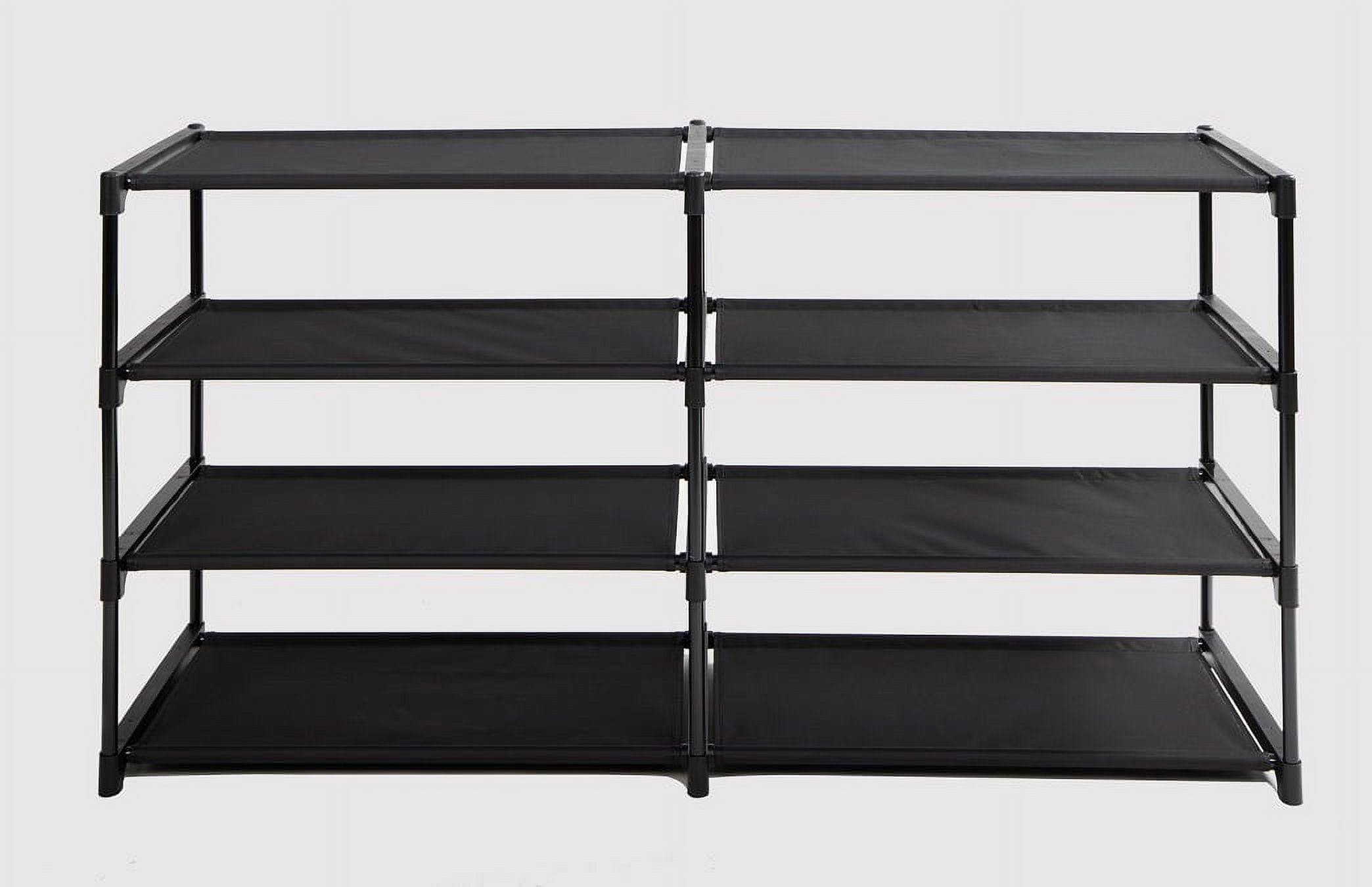 Mainstays 4-Tier Shoe Rack Storage Organizer, Rich Black, 24