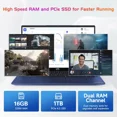 thumbnail image 3 of 17.3" FHD High-performance laptop, Office 2024, Windows 11, Conference camera, Type-C 65W PD fast charger, Intel i3-1215U 32GB 1TB SSD, Lightweight Business Computer, fingerprint, Backlit keyboard, 3 of 9
