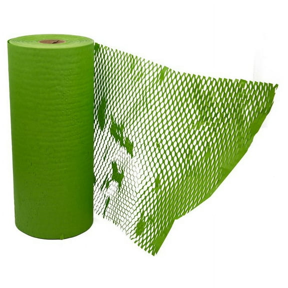 JAM Paper Honeycomb Packing Paper Roll, 322.5 sq ft, 80 GSM, Emerald Green, 1/Pack