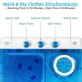 thumbnail image 4 of Yardi Yard 26 lbs Portable Semi-Automatic Twin Tub Washing Machine with Drain Pump, Washing Machine with 3 Function Switches, 2-in-1 Laundry Machine for Indoor as Home, Blue, 4 of 6