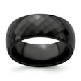 thumbnail image 1 of Black Titanium Polished Faceted Ring (9mm) - Size 8, 1 of 5