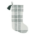 thumbnail image 4 of VHC Brands Pine Grove Plaid Christmas Stocking for Christmas Decorations with Hanging Loop Fireplace 12x20, Green White, 4 of 6