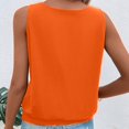 thumbnail image 3 of Fshinging 2026 Summer Fashion Tank Top for Women V Neck Keyhole Basic Solid Casual Sleeveless Regular Fit Plus Size Outfits Orange S, 3 of 6