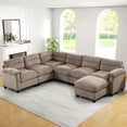 thumbnail image 2 of Bonzy Home Canapé Sectionnel Convertible pour Salon avec Ottoman Brun, 2 of 8