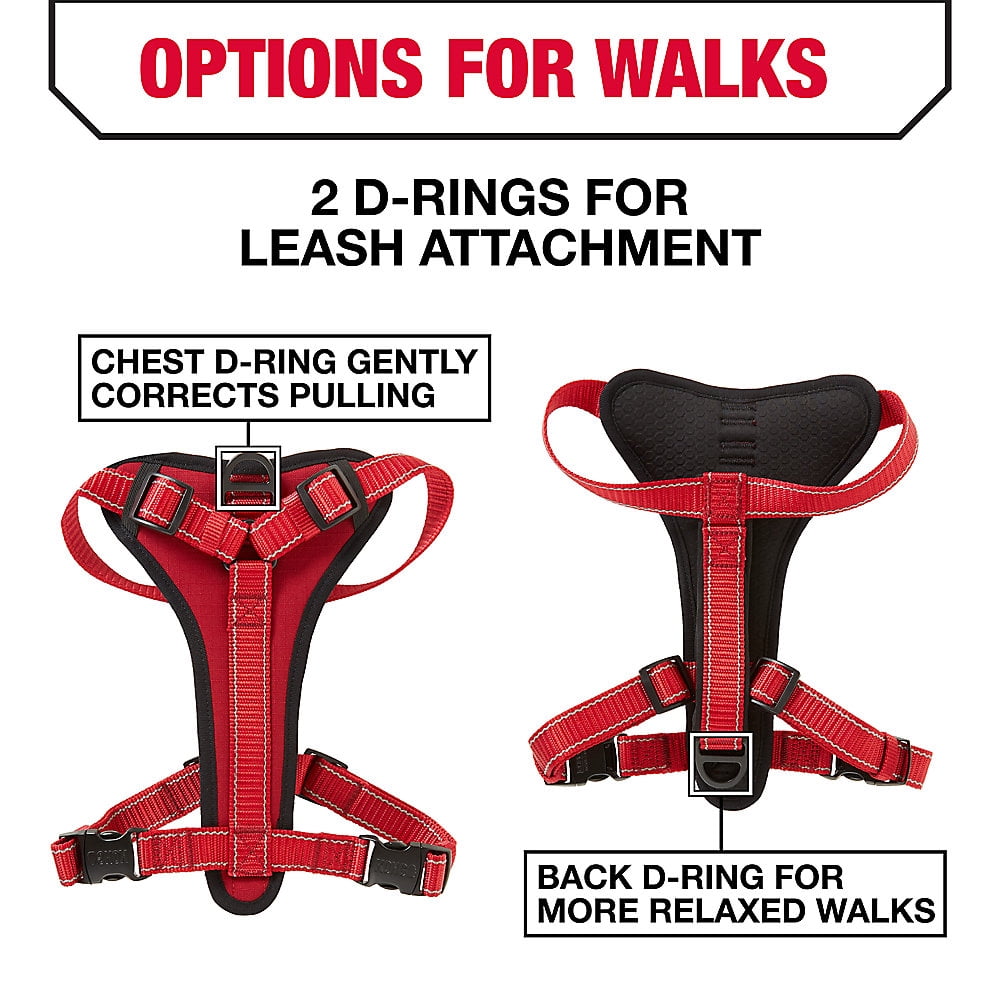 KONG Max Ultra Durable Neoprene Padded Chest Plate Dog Harness offered by The Barker Company (Red, Medium)