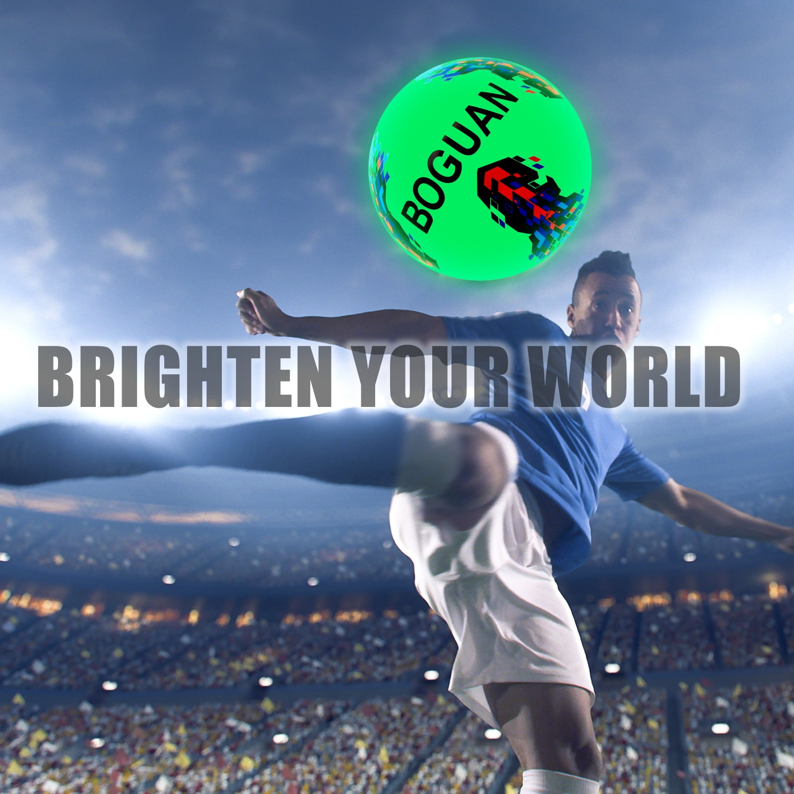 Glow in The Dark Soccer Ball Size 5 - Extra Pump and Net - Light Up Non-LED Soccer Balls Perfect Gift Choice for Men,Women,Adults,Youth Teen Boy and Gilrs-Indoor/Outdoor Training