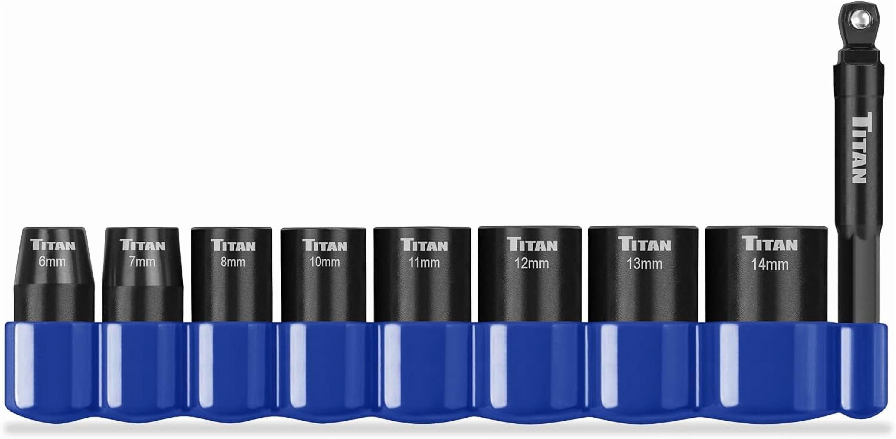 RGHJAR-46201 9-Piece 1/4-Inch Drive Metric Shallow Impact Socket Set, 6-Point, Metric Sizes 6 to 14mm