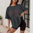 thumbnail image 2 of Afdoent Womens T Shirts Letter Printed Crew Neck Short Sleeve Loose T Shirt Casual Tee Shirts Casual Vacation Clothes, 2 of 4