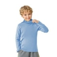 thumbnail image 2 of LZHGirlshop Unisex Toddler Baby Pullover Boys Girls Long Sleeve Soft Turtleneck High Neck Solid T-Shirt Tops Kids Cotton Shirt,Blue,18-24M, 2 of 7