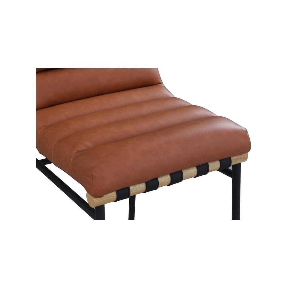 Meridian Furniture Burke Cognac Vegan Leather Bar Stool