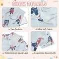 thumbnail image 4 of FORMRS Niños Short Sleeve Top and Pants Pajama Set Unisex Satin 2-Piece Sleepwear, Sizes 7-8Y, Hockey Action Zone, 4 of 8