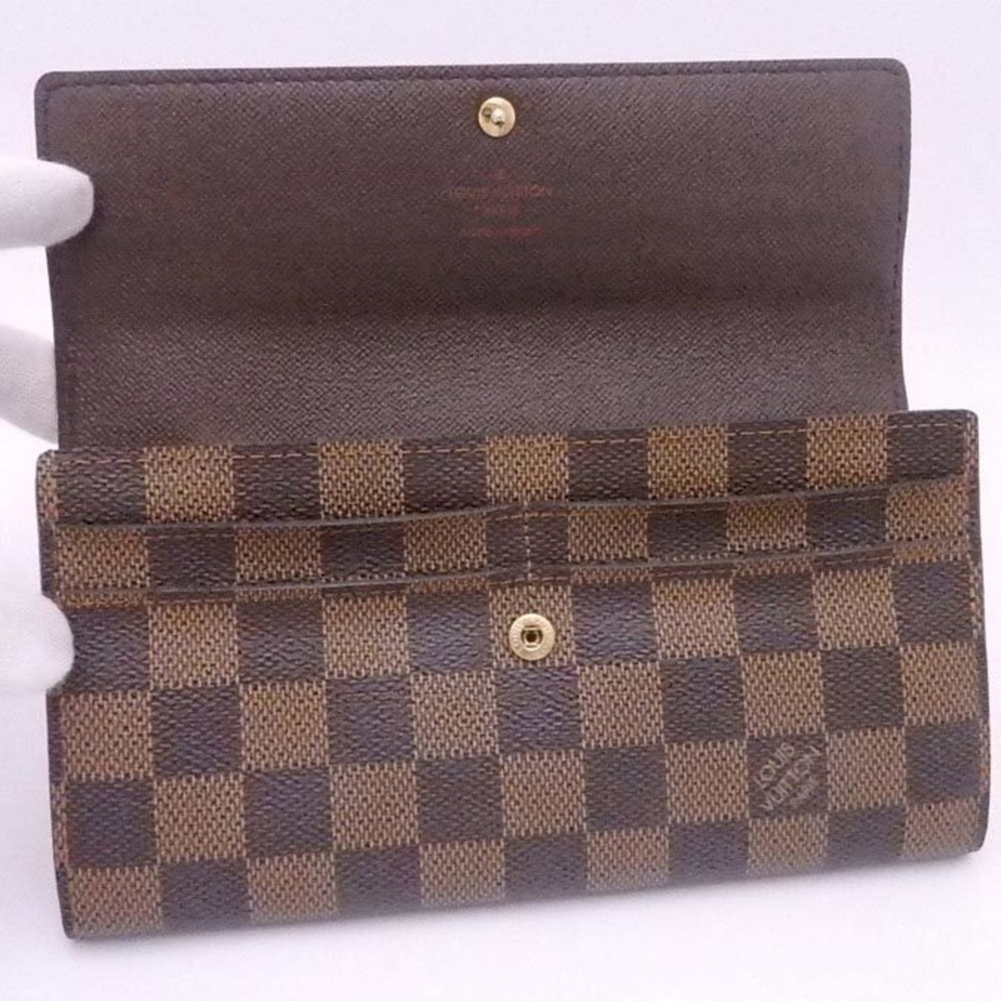 Authenticated Used Louis Vuitton Long Wallet Damier Portefeuille Sarah  Brown Canvas Women's Men's N61734 