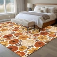 thumbnail image 4 of Large Area Rugs for Living Room Bedroom, Fall Orange Flower 5'x8' Rug Washable Carpet Runner Indoor Outdoor, Autumn Watercolor Floral Leaf Plant Non Slip Floor Mats Rug for Kitchen, Bathroom, 4 of 8