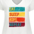 thumbnail image 4 of Inktastic Team Roping Eat Sleep Rope Repeat Women's Plus Size V-Neck T-Shirt, 4 of 5