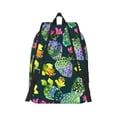 thumbnail image 3 of Balery Watercolor Cactuses Vintage Canvas Backpack for Men and Women - Large Capacity, Durable Travel Laptop Bag for School, Work, Hiking, and Outdoor Activities, 3 of 7