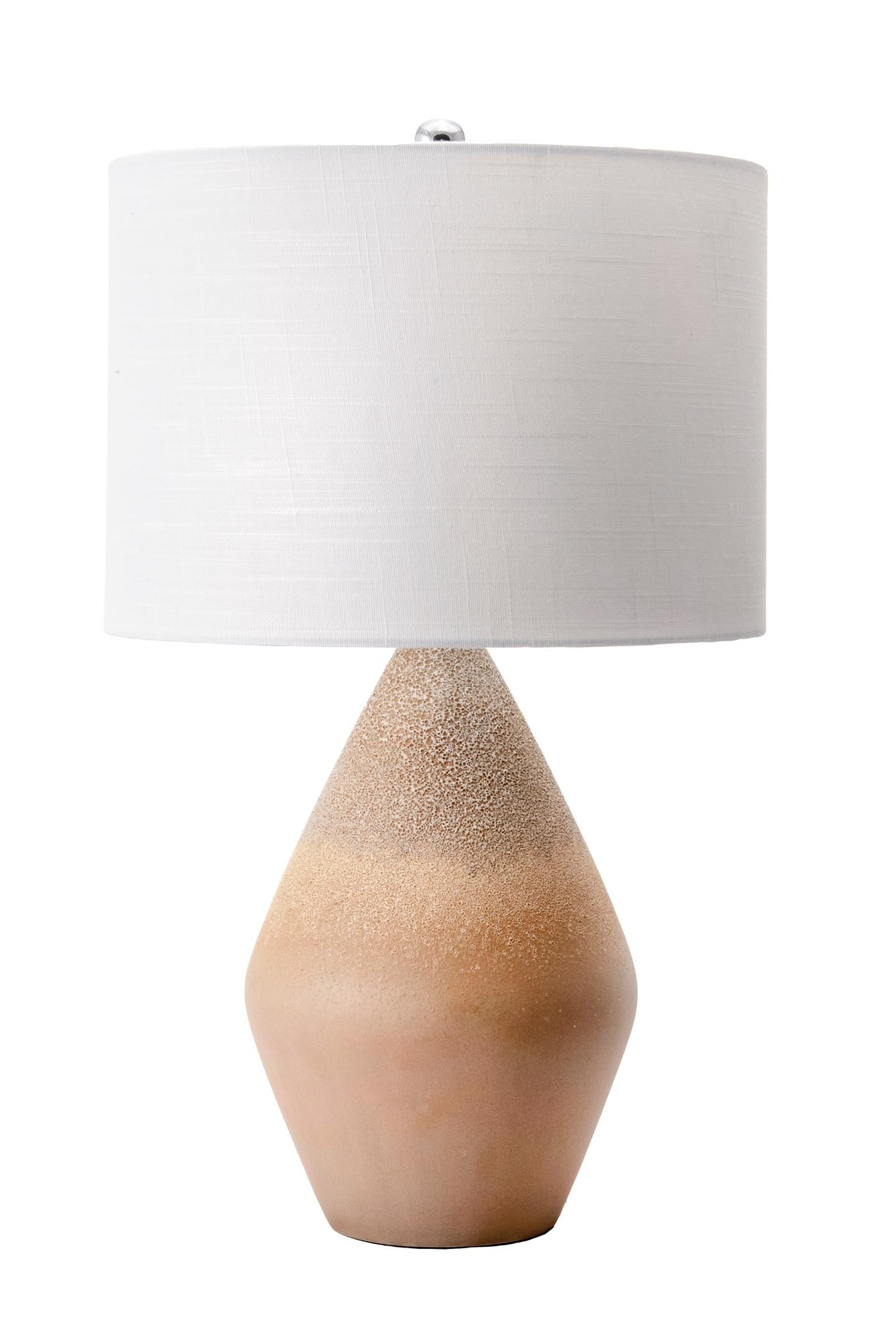Ombre Glass Vase Linen Shade Table Lamp, 24 Inch Glass Table Lamp