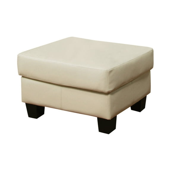 Coaster Samuel Transitional Faux Leather Tufted Ottoman in Black