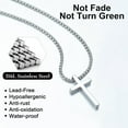 thumbnail image 4 of 2/3 Pcs Cross Necklace for Men, Silver Black Gold Cross Chain Necklace, Stainless Steel Cross Pendant Jewelry Gifts for Men 16-30 Inches, 4 of 6