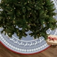 thumbnail image 5 of Eolstice Printed Christmas Tree Skirt, Personalized Snowflake Reindeer Design, Festive Tree Base Cover, Holiday Decor Accent, 5 of 6