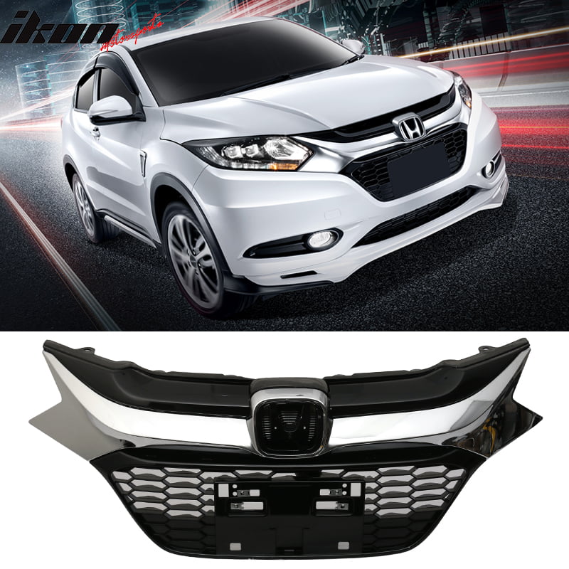 For 16-18 Honda HRV HR-V Glossy Black Replacement Side Headlights Pair Lamps