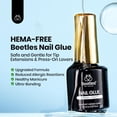 thumbnail image 2 of Nail Glue Beetles 2Pcs 15ml HEMA-Free Strong UV Gel, 2 of 8