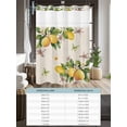 thumbnail image 6 of No Hook Cloth Fabric Shower Curtain with Snap in Liner, Yellow Lemon Waterproof Shower Curtains Set with See Through Top Window, Country Flower Butterfly Farmhouse Beige Bath Curtains Shower 66"x72", 6 of 6