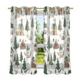 thumbnail image 6 of Yayeee Window Curtains Set of 2 for Living Room Light Filtering 63"x52", Brown Christmas House, 6 of 7