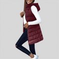 thumbnail image 2 of Towmus Oversized Long Down Vest for Women Winter Warm Padded Down Jacket Full-Zip Sleeveless Hooded Long Puffer Vest Winter Coats, 2 of 6